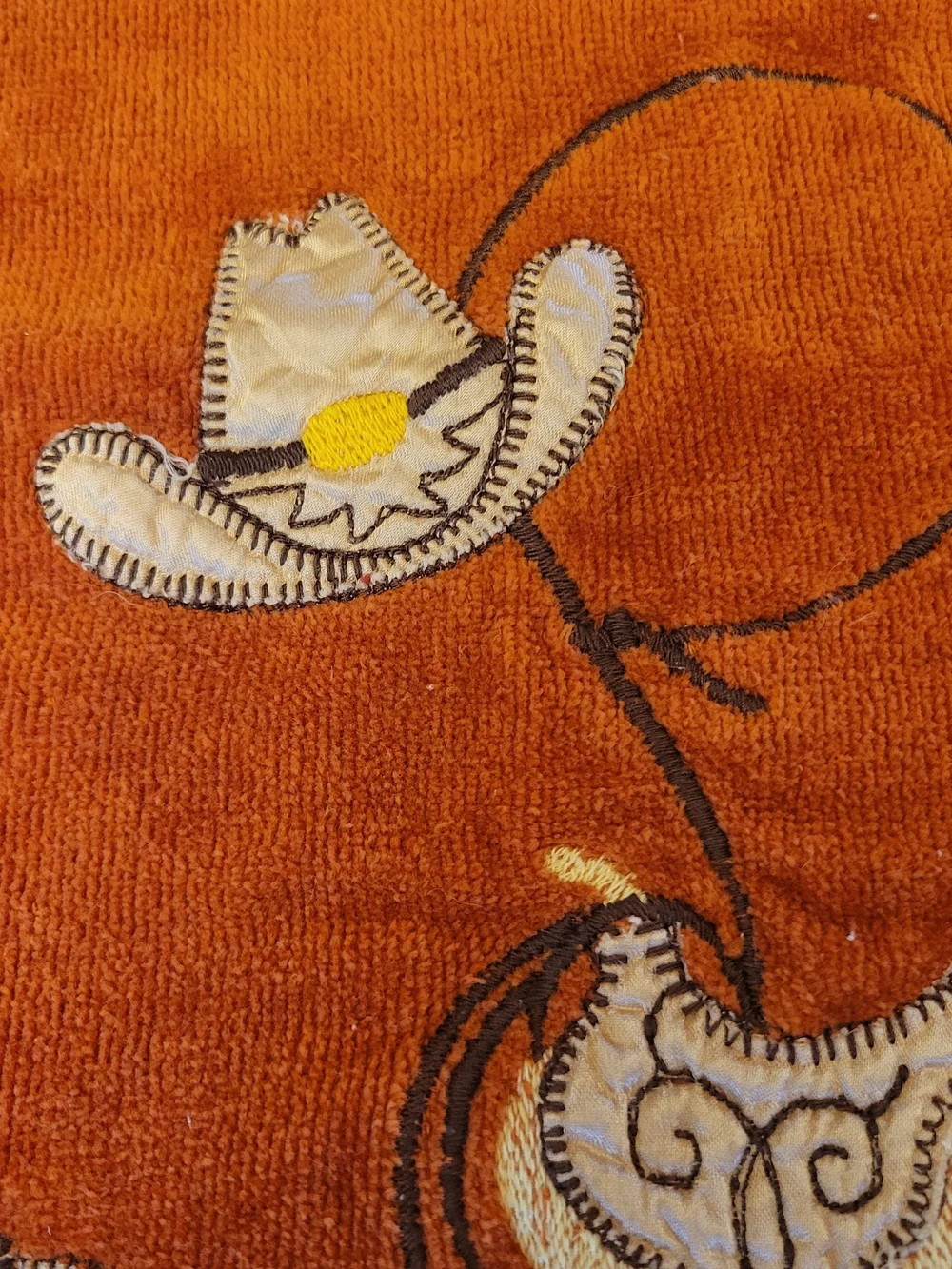 Vintage Western Single Bath Towel Cotton Boots  Made in USA Rust Orange